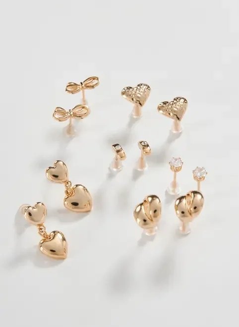 conjunto 6 brincos dourados conjunto 6 brincos dourados