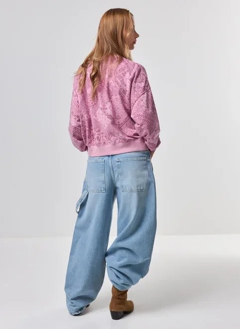 moletom rosa paisley moletom rosa paisley