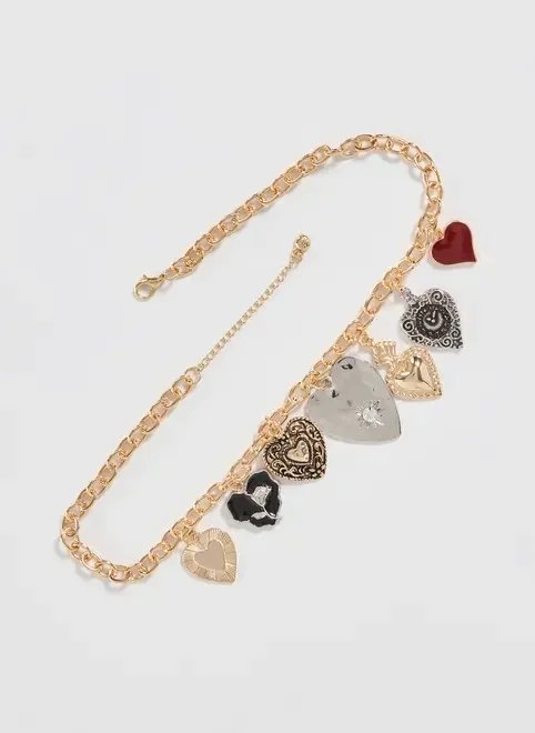 colar maxi pingentes corações colar maxi pingentes corações