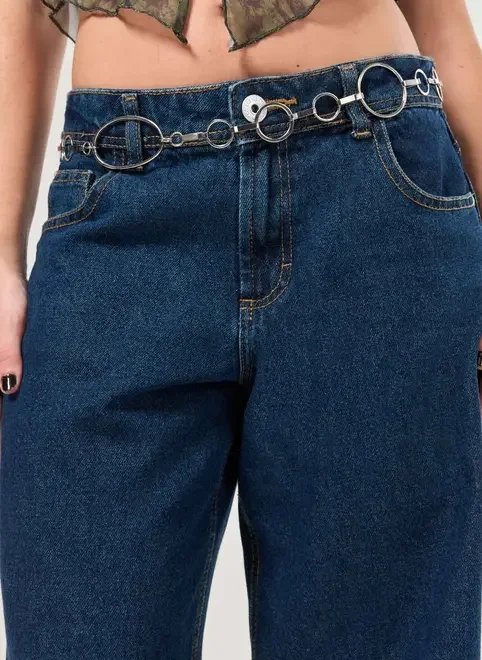 calça boy cintura baixa jeans escuro calça boy cintura baixa jeans escuro