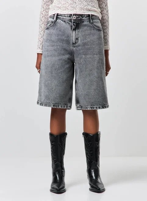 jorts baggy jeans cinza jorts baggy jeans cinza