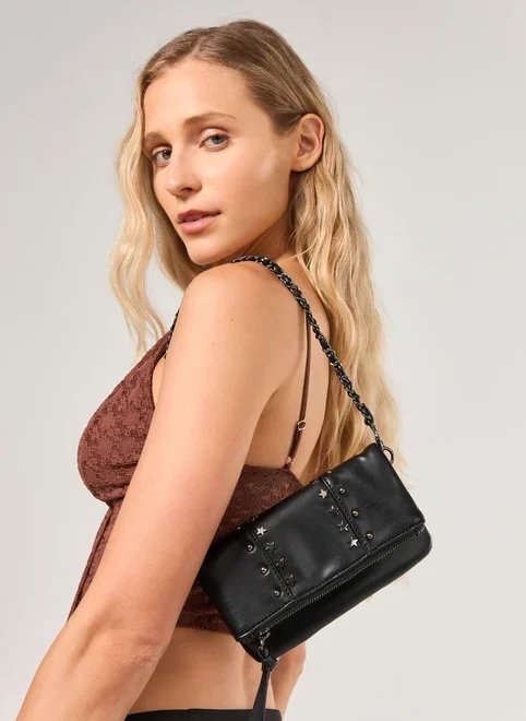 bolsa poliuretano estrelas alça dupla bolsa poliuretano estrelas alça dupla