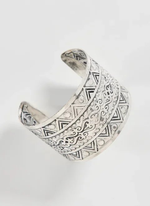 bracelete rígido prateado boho bracelete rígido prateado boho