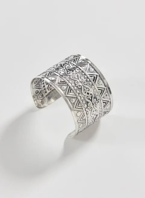 bracelete rígido prateado boho bracelete rígido prateado boho