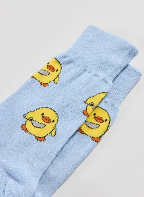 meia azul pintinho com faca meia azul pintinho com faca