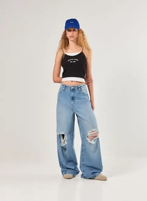 calça jeans super wide leg rasgos calça jeans super wide leg rasgos