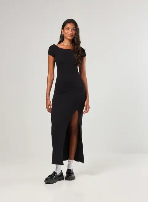 vestido midi preto fenda vestido midi preto fenda