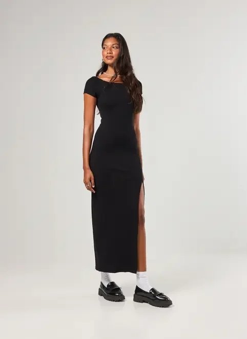 vestido midi preto fenda vestido midi preto fenda