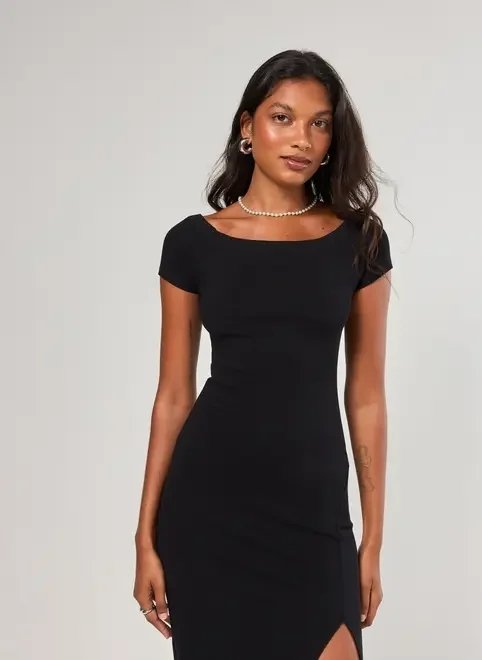 vestido midi preto fenda vestido midi preto fenda