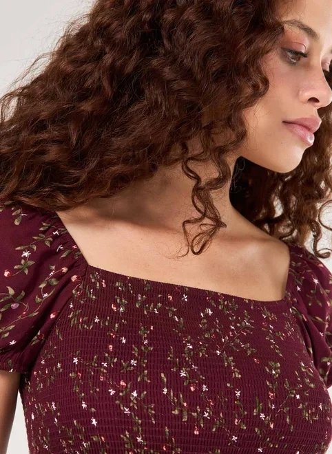 blusa lastex estampada bordô blusa lastex estampada bordô