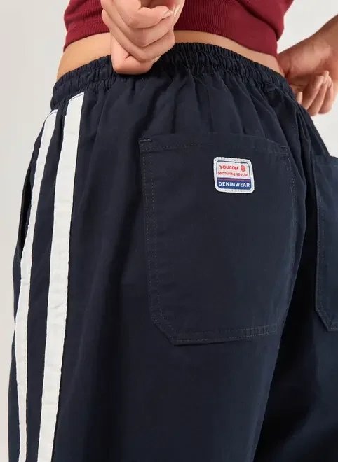 calça sarja wide leg esportiva calça sarja wide leg esportiva