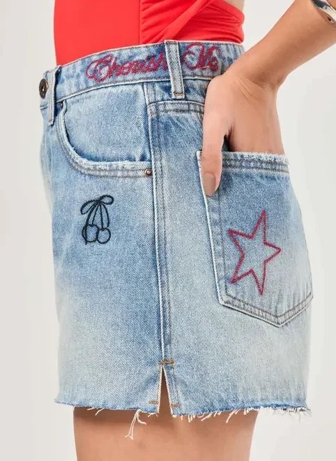 short jeans bordado estrela short jeans bordado estrela