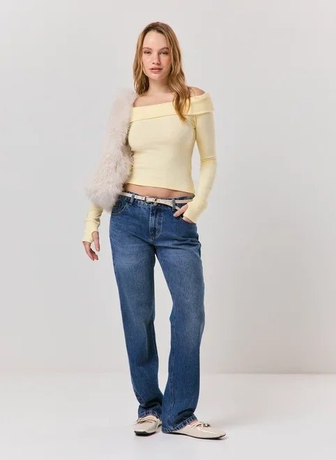 blusa ombro a ombro manga longa pala virada blusa ombro a ombro manga longa pala virada