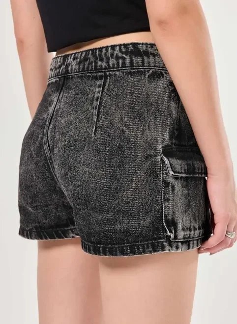short saia jeans cargo cós deslocado short saia jeans cargo cós deslocado