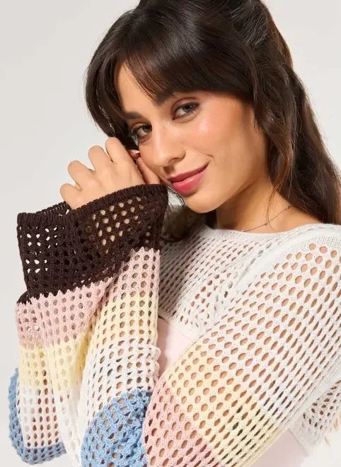 super cropped tricô listras super cropped tricô listras