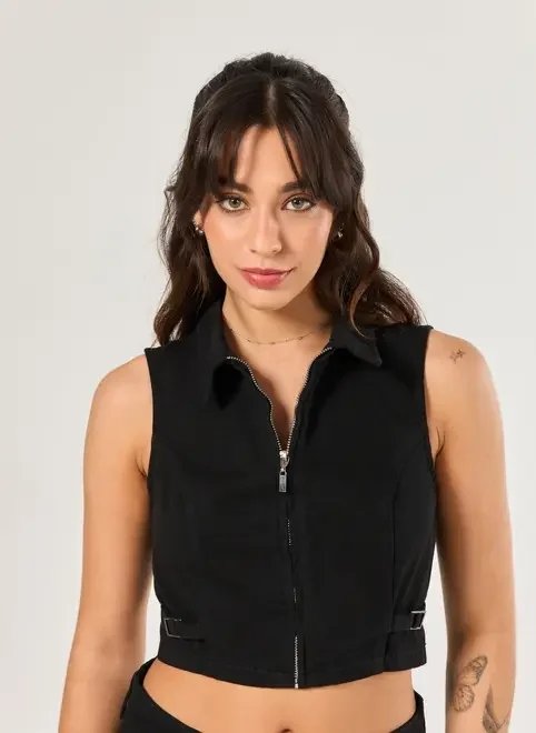 colete preto sarja fivelas colete preto sarja fivelas