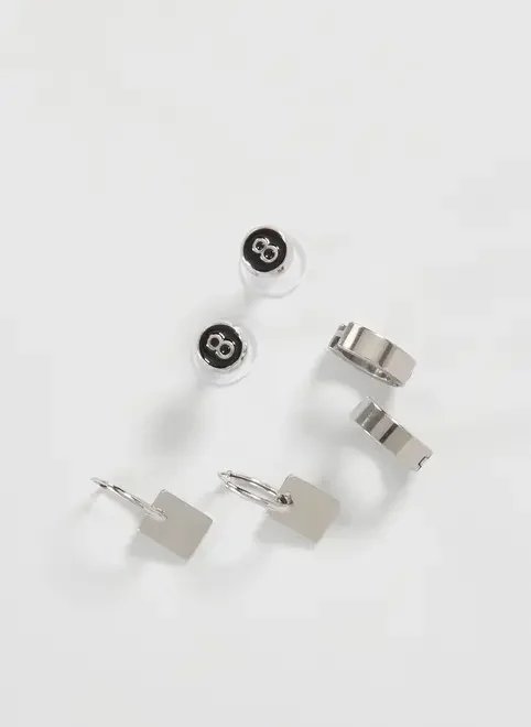 conjunto 3 brincos prateados pequenos conjunto 3 brincos prateados pequenos