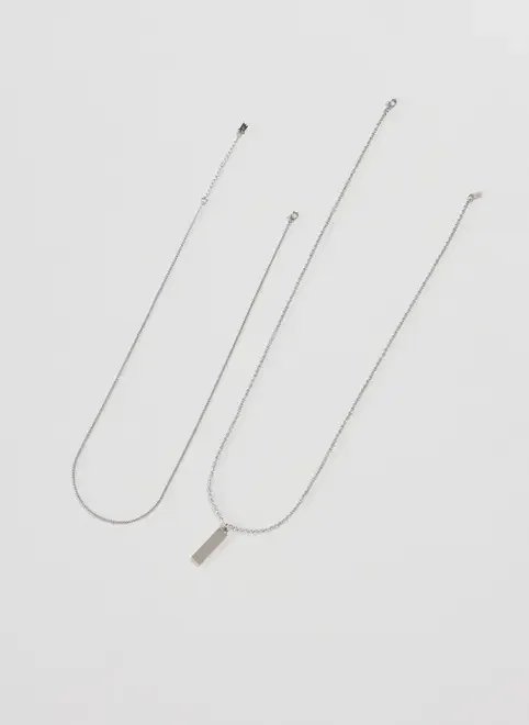 conjunto 2 colares prateados going out conjunto 2 colares prateados going out