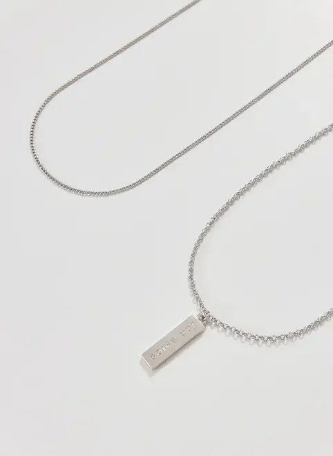 conjunto 2 colares prateados going out conjunto 2 colares prateados going out