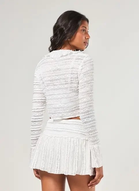 blusa manga longa renda e babados blusa manga longa renda e babados