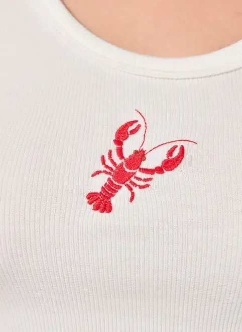 regata regulável bordado lagosta regata regulável bordado lagosta