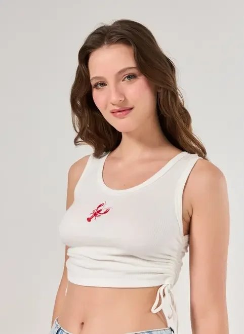 regata regulável bordado lagosta regata regulável bordado lagosta