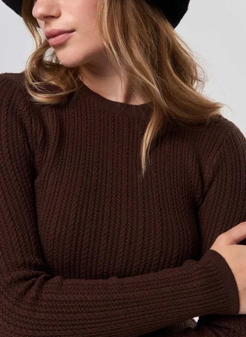 blusa canelada tricô manga longa blusa canelada tricô manga longa