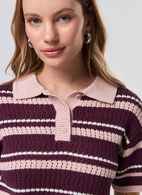 camiseta polo box tricô listrada camiseta polo box tricô listrada