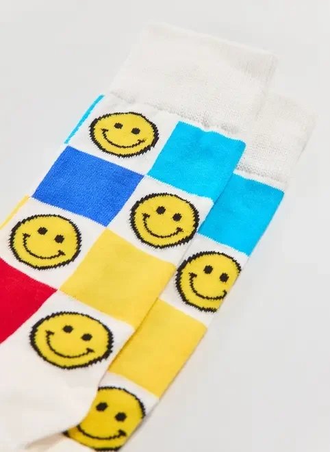 meia off-white quadriculada smiles meia off-white quadriculada smiles