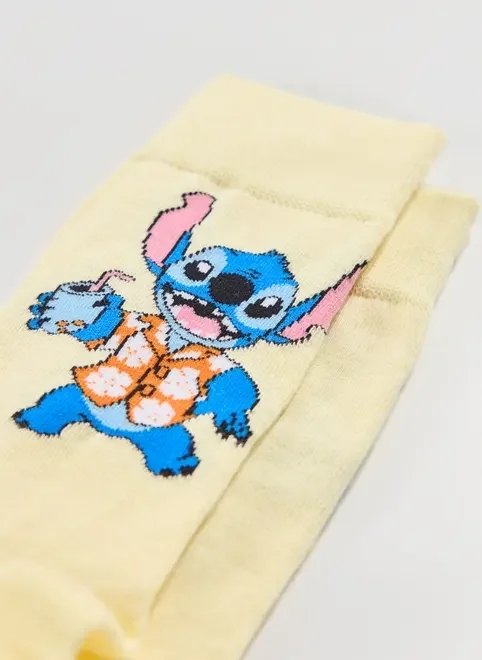 meia amarela stitch praiano meia amarela stitch praiano