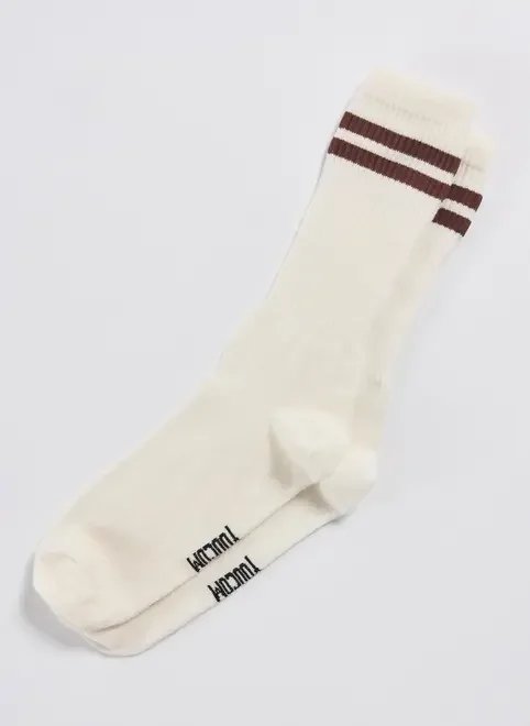 meia off-white listras marrom meia off-white listras marrom