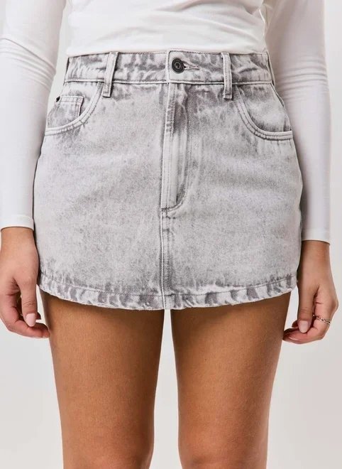 short saia jeans básico cintura alta short saia jeans básico cintura alta