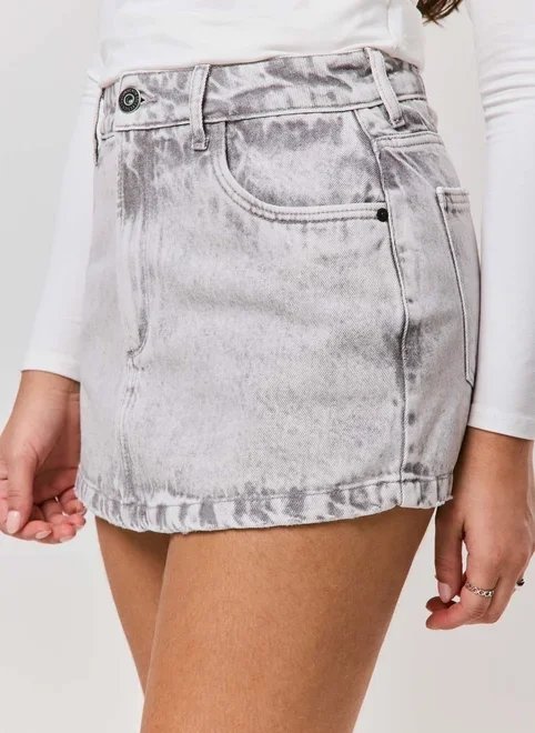short saia jeans básico cintura alta short saia jeans básico cintura alta