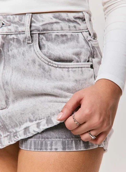 short saia jeans básico cintura alta short saia jeans básico cintura alta