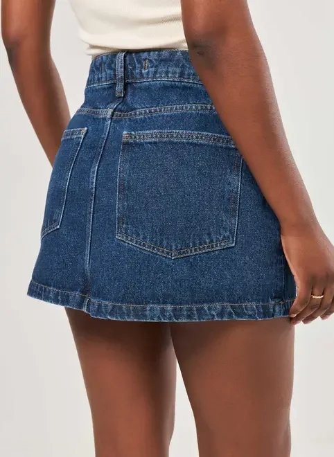short saia jeans básico cintura alta short saia jeans básico cintura alta