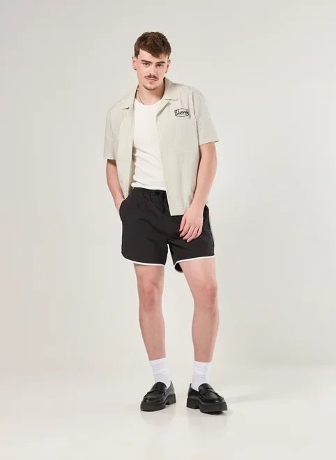 bermuda de banho preta listra bermuda de banho preta listra