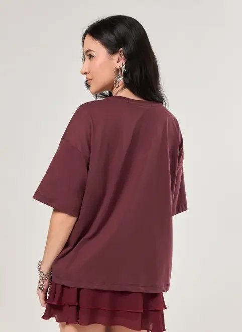 camiseta box bordô borboleta camiseta box bordô borboleta