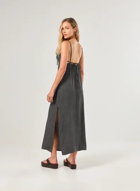 vestido midi estonado com amarração vestido midi estonado com amarração