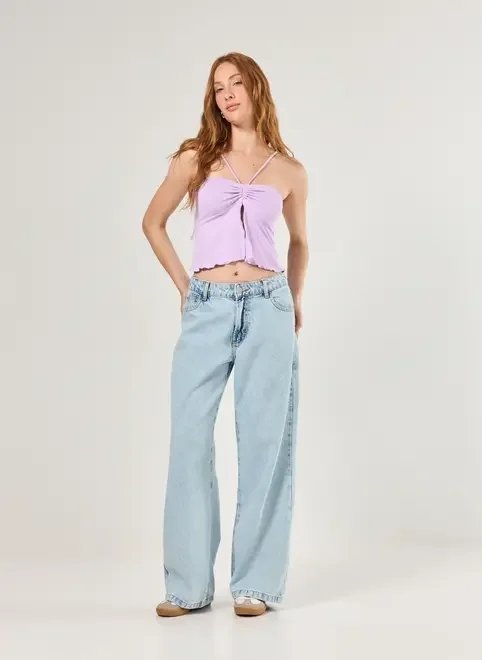blusa poliamida lilás franzido e amarração blusa poliamida lilás franzido e amarração