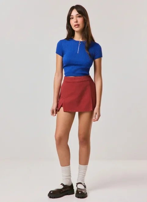 cropped seamless half zíper cropped seamless half zíper