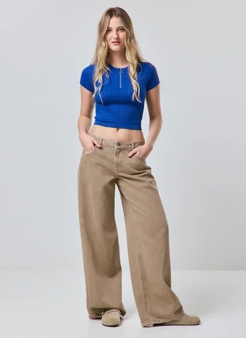 cropped seamless half zíper cropped seamless half zíper