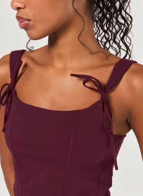 cropped corselet bordô laços cropped corselet bordô laços