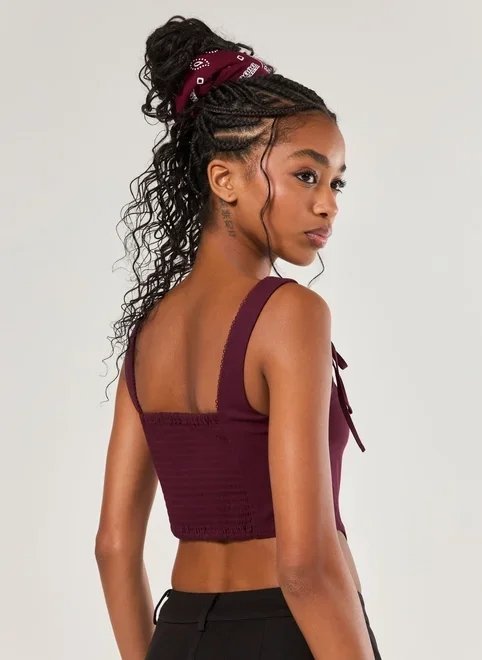 cropped corselet bordô laços cropped corselet bordô laços