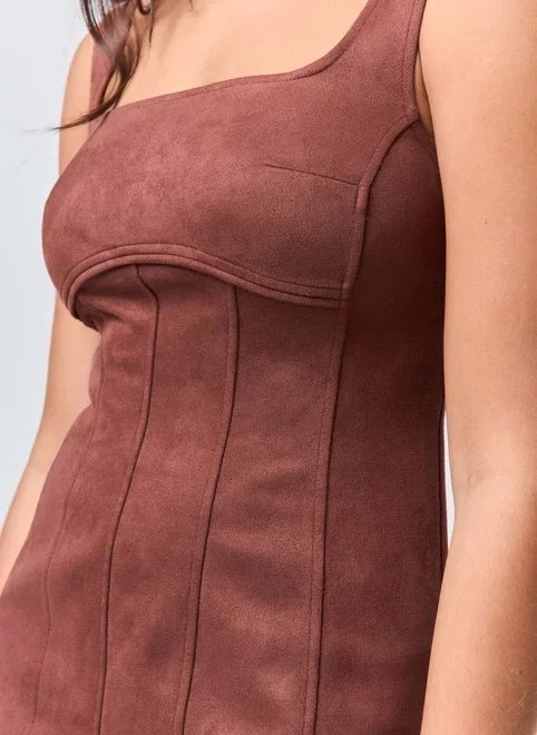 vestido curto suede vestido curto suede