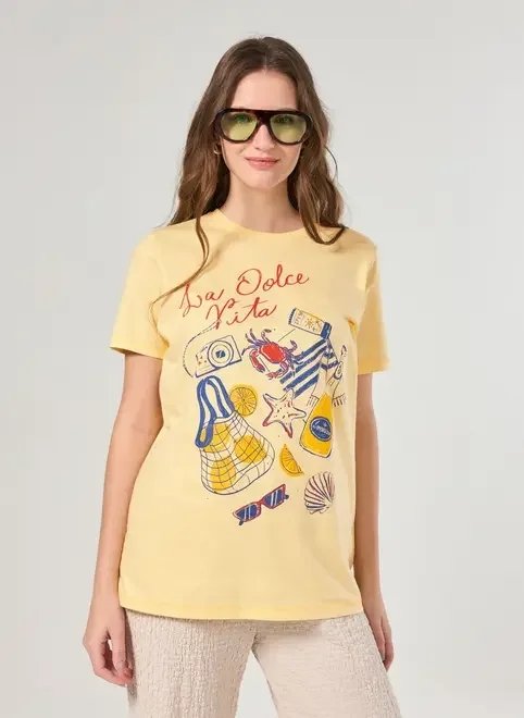 camiseta oversized estampa la dolce vita camiseta oversized estampa la dolce vita