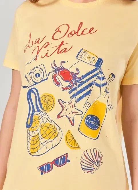 camiseta oversized estampa la dolce vita camiseta oversized estampa la dolce vita