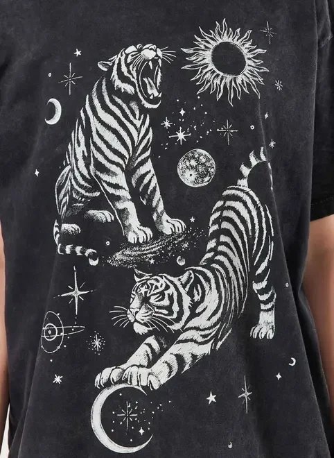 camiseta oversized tigre marmorizada camiseta oversized tigre marmorizada