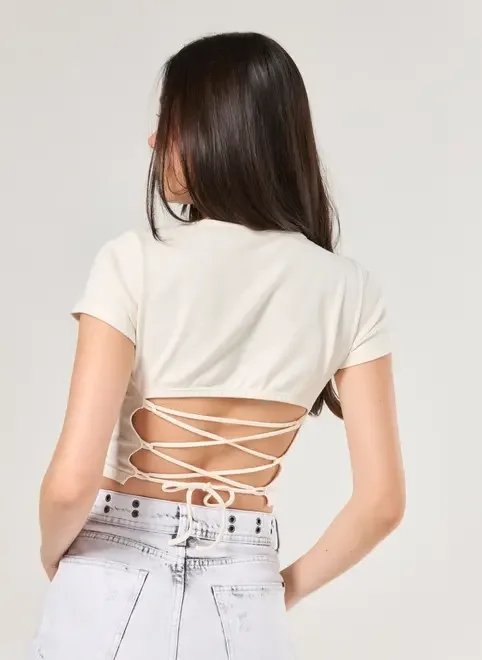 blusa estrela com amarração nas costas blusa estrela com amarração nas costas