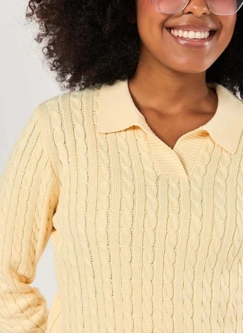 blusa manga longa polo tricô blusa manga longa polo tricô