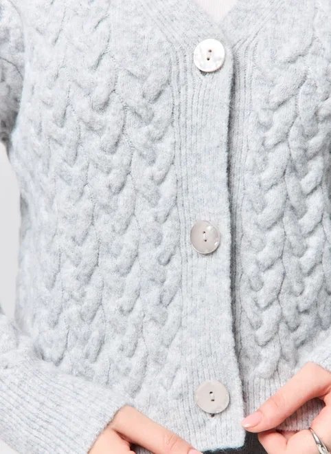 cardigan tricô cinza tranças cardigan tricô cinza tranças